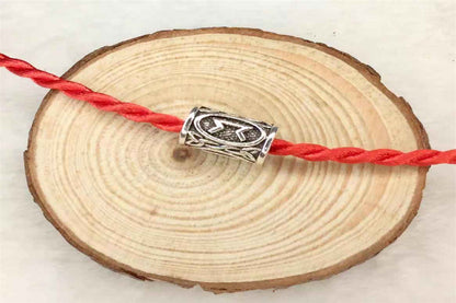 Tube Metal Beads Viking Note Patterned Silver Tone 100pcs 15