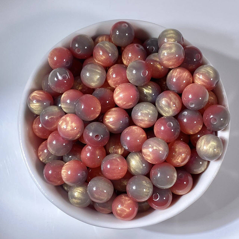 Gilding Gradient Resin Beads 8mm Round Shimmer 100pcs 27