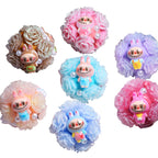 Embellished Bubblegum Beads 20mm Labub Rose Cluster Polymer Clay 5pcs 5
