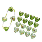 Lampwork Glass Beads Heart 15mm Gold Foil Mixed Colors 20pcs