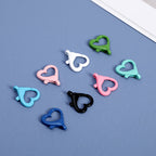 Spray Painted Alloy Heart Connector Clasps Metal Hardware 10pcs 3