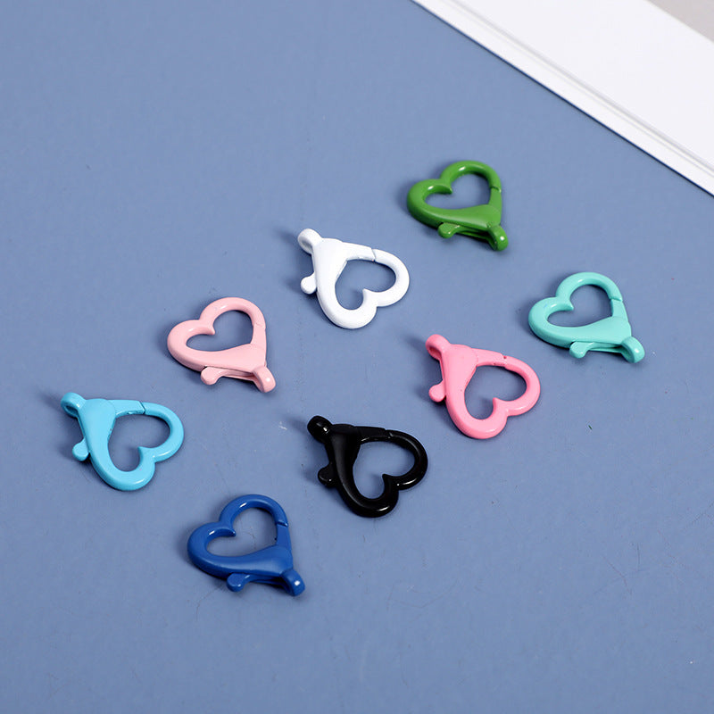 Spray Painted Alloy Heart Connector Clasps Metal Hardware 10pcs 3