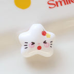 White Hello KT Star Acrylic Beads 20mm Cute Expression 20pcs 6