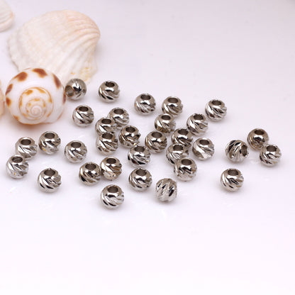 Brass Round Metal Beads 2.5-8mm Spiral Textured 100pcs 5