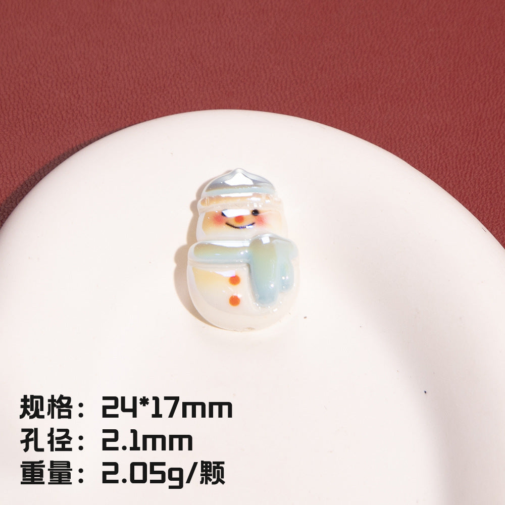 Electroplating Christmas Series Resin Beads Festive Holiday Design 20pcs 11