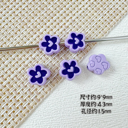 Spoon and Flower Metal Beads 15mm and 9mm Baking Painted 20pcs 20