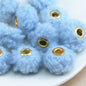 Fabric Spacer Beads 13x20mm Imitation Teddy Wool 20pcs 14