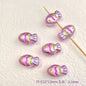 Painted Fish Acrylic Beads 22x13mm Glossy Pastel Neon Wavy Lines 10pcs 12