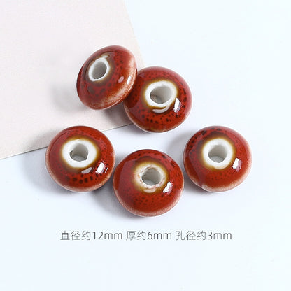 Ceramic UFO Spacer Beads 12mm Vintage Fambe Blaze 40pcs 7