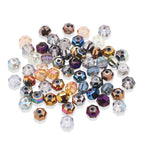 Faceted Glass Beads 8mm Watermelon Electroplated Iridescent 30pcs 5