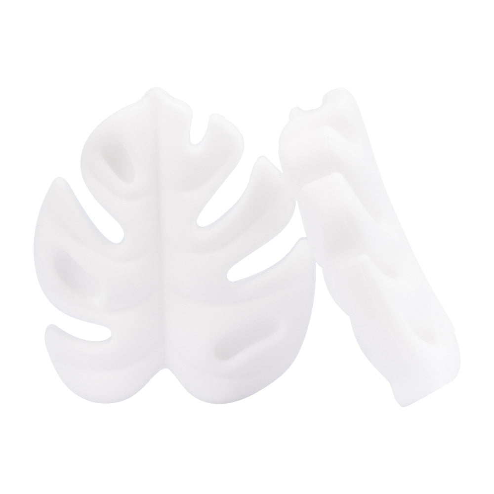 Silicone Focal Beads Leaf Soft Veined Upright Design 20pcs 5