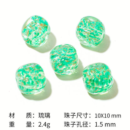 Lampwork Glass Beads Round 12mm Crackle Sugar Texture Foil 25pcs 11