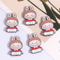 Cheerful Bunny Ear Metal Beads 24mm Colorful Enamel Alloy 10pcs 9