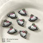 Kitten Series Metal Beads Black and Pink Enamel Alloy 10pcs 12