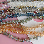 Geometric Square Glass Beads 5mm Transparent Perforated 10pcs