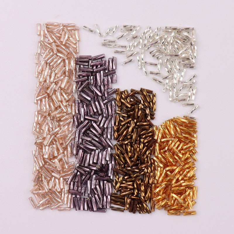 Plating Metallic Color Twisted Bugle Glass Beads 6mm 2500pcs