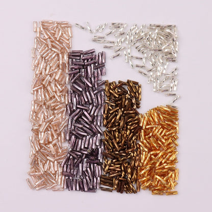 Plating Metallic Color Twisted Bugle Glass Beads 6mm 2500pcs