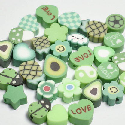 Cartoon Pattern Clay Beads 10mm Multicolor Polymer 200pcs 10