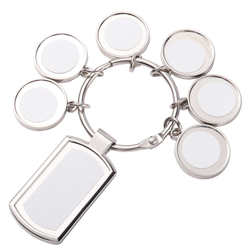 Metal Blank Sublimation Keychain Polished Silver Alloy Smooth Shape 7