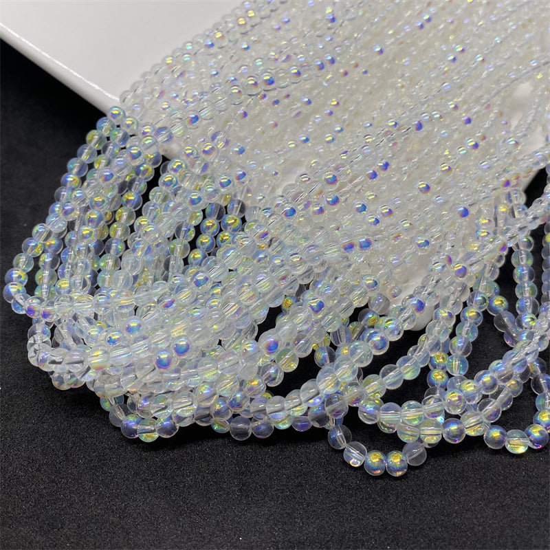 Faceted Transparent Glass Beads 8mm Clear Iridescent 480pcs 10 Strands 4
