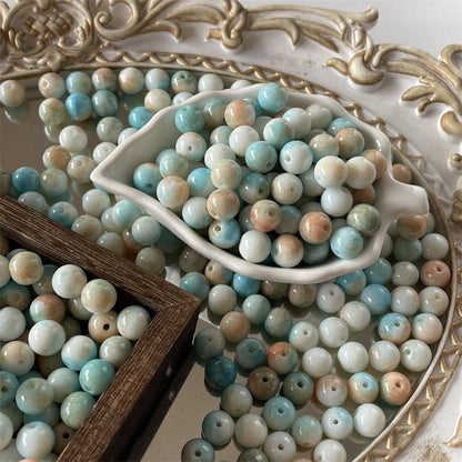 Crackle Round Glass Beads 10mm Imitation Jade Pastel Colors 40pcs 14