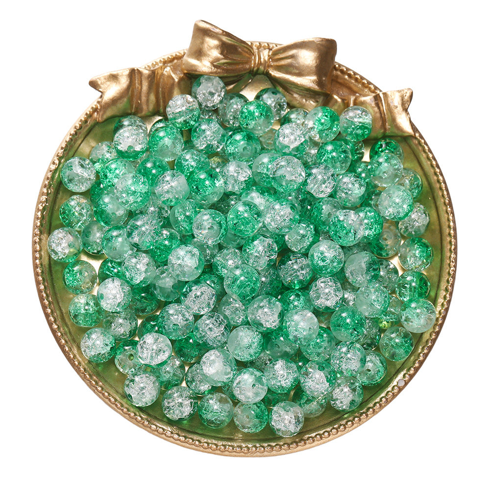 Ice-Cracked Round Glass Beads 8mm Vibrant Vintage Colors 50pcs 13