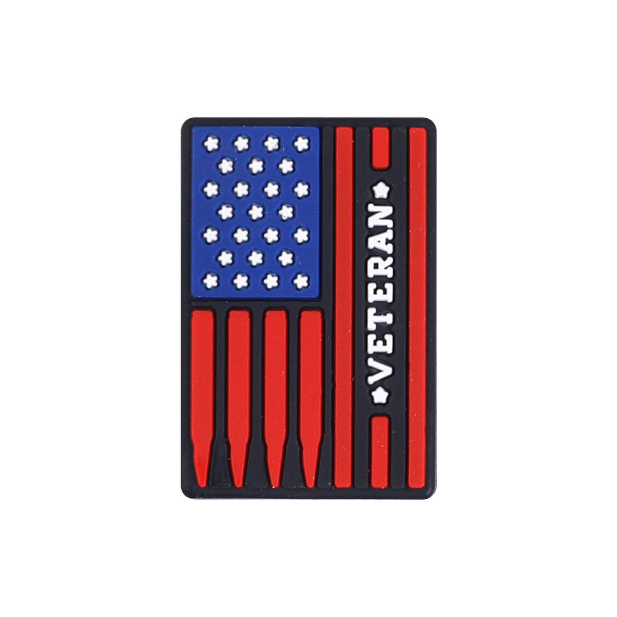 Silicone Focal Beads Careers American Flag Veteran Emblem 20pcs 4