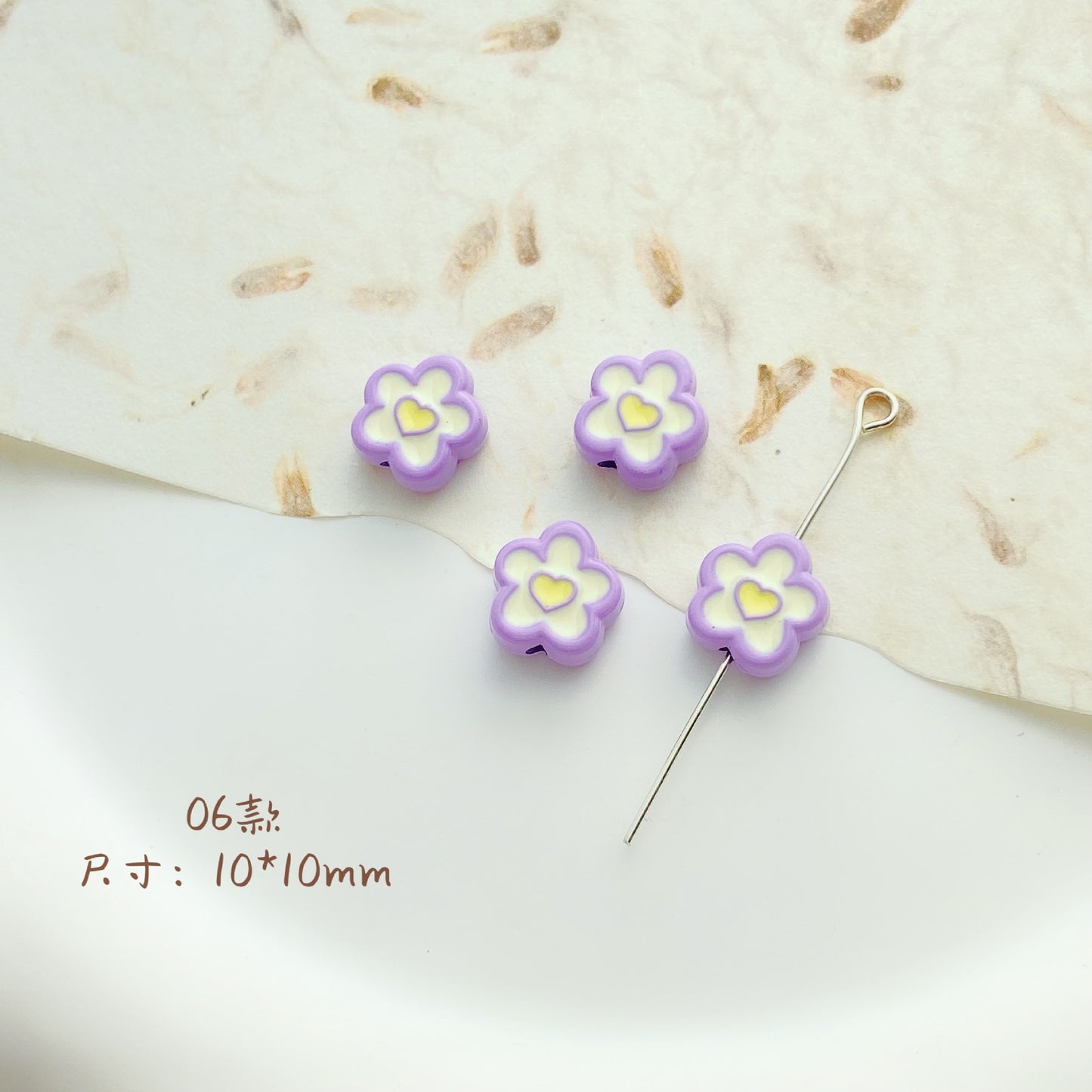 Cat Strawberry Moon Metal Beads Purple Tone Baking Painted 10pcs 8