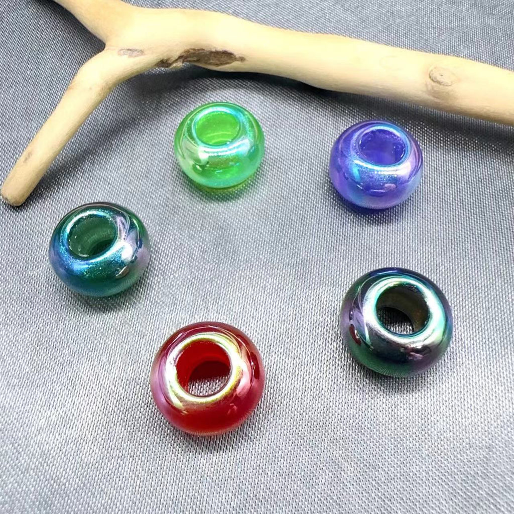 Acrylic Large Hole Spacer Beads 14mm AB Colorful 31pcs 2