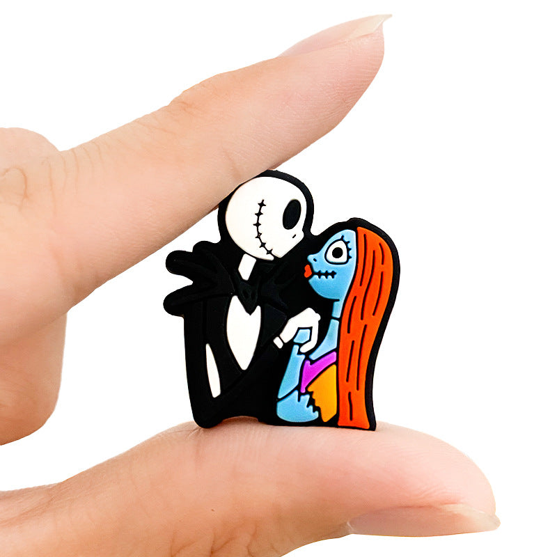 Silicone Focal Beads Halloween Ghost Couple Vibrant Colors 20pcs 5
