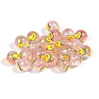 Printed Acrylic Bee Duck Beads 16mm Pastel Iridescent 10pcs 5