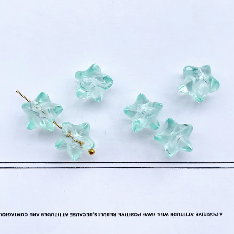 Transparent Star Acrylic Beads 11mm Chunky Pastel Mixed Colors 60pcs 11