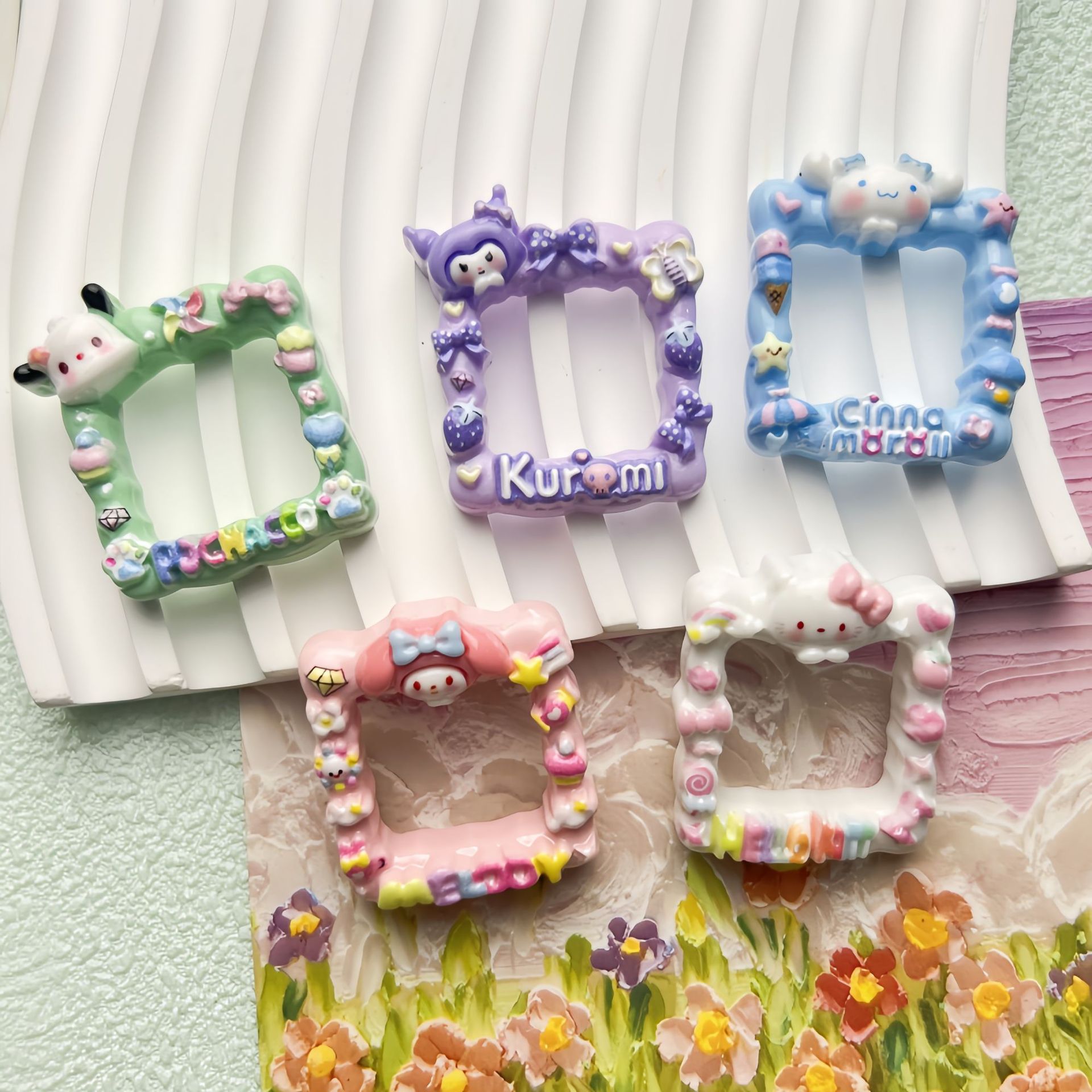 Bright Cute Sanrio Photo Frame Plastic Resin Bead Frames 10pcs 3