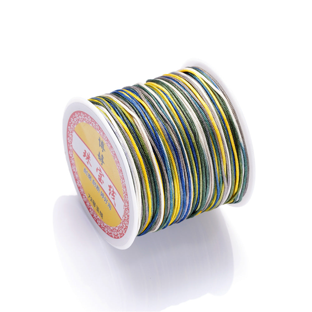 Nylon Rainbow Variegated Beading Thread 0.8mm Diameter 60m Spool 28