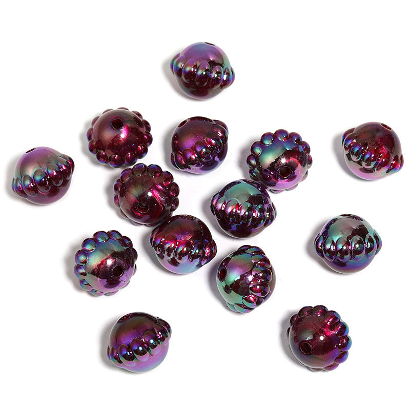 UV Plating Flying Saucer Acrylic Beads 15-17mm Metal Colored 50pcs 8