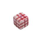 Baking Painted Square Acrylic Beads 14mm Plaid Colorful 50pcs 3