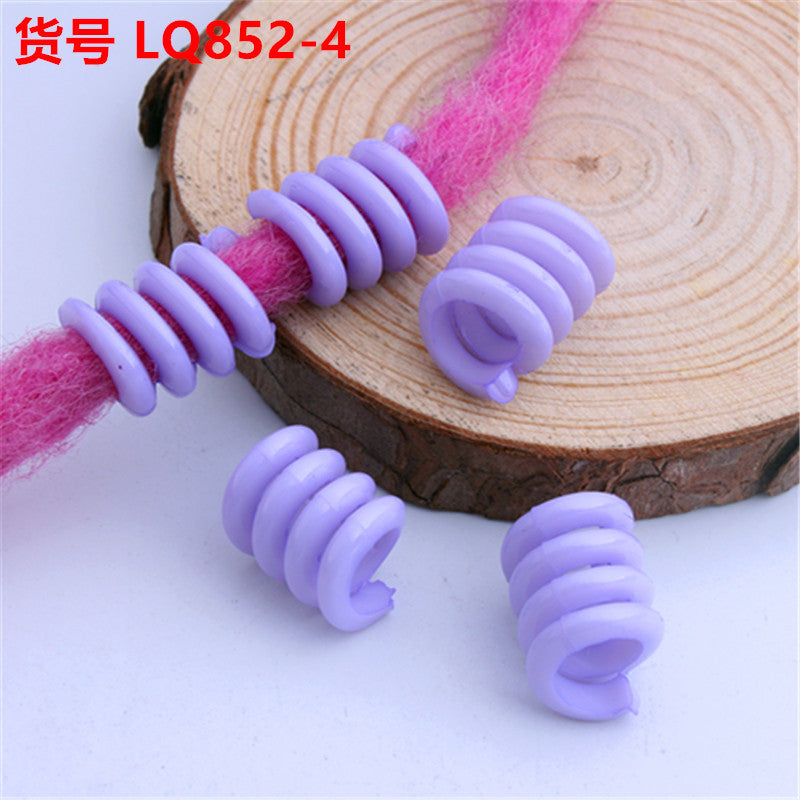 Spring Shaped Acrylic Beads 18mm Macaron Color Plastic Dreadlock 100pcs 9