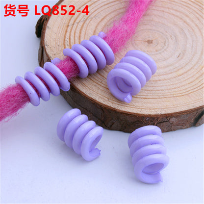 Spring Shaped Acrylic Beads 18mm Macaron Color Plastic Dreadlock 100pcs 9