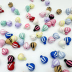 Hot Air Balloon Metal Beads 12mm Painted Alloy 10pcs