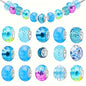 Resin Acrylic Spacer Beads Sky Blue Tone 30pcs