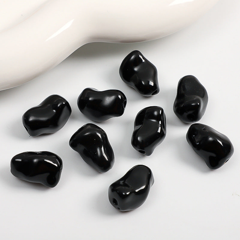 Glossy Irregular Stone Acrylic Beads 20mm Colorful Painted 50pcs 15