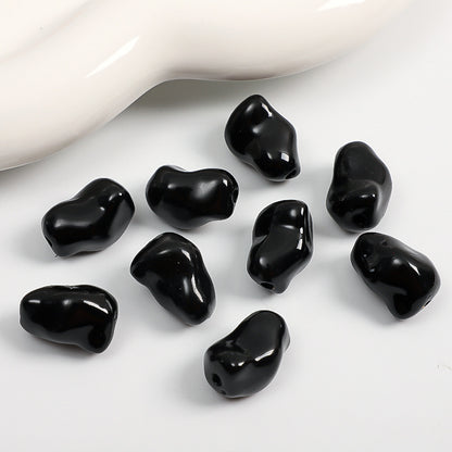 Glossy Irregular Stone Acrylic Beads 20mm Colorful Painted 50pcs 15