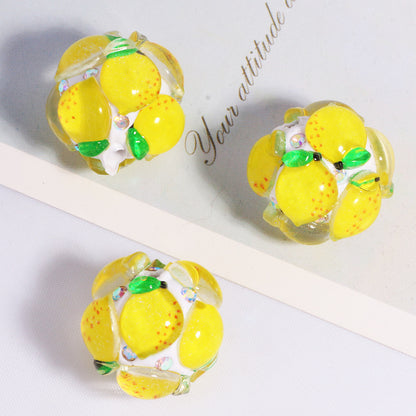Embellished Bubblegum Beads 18mm Fruit Slice Colorful 10pcs 6