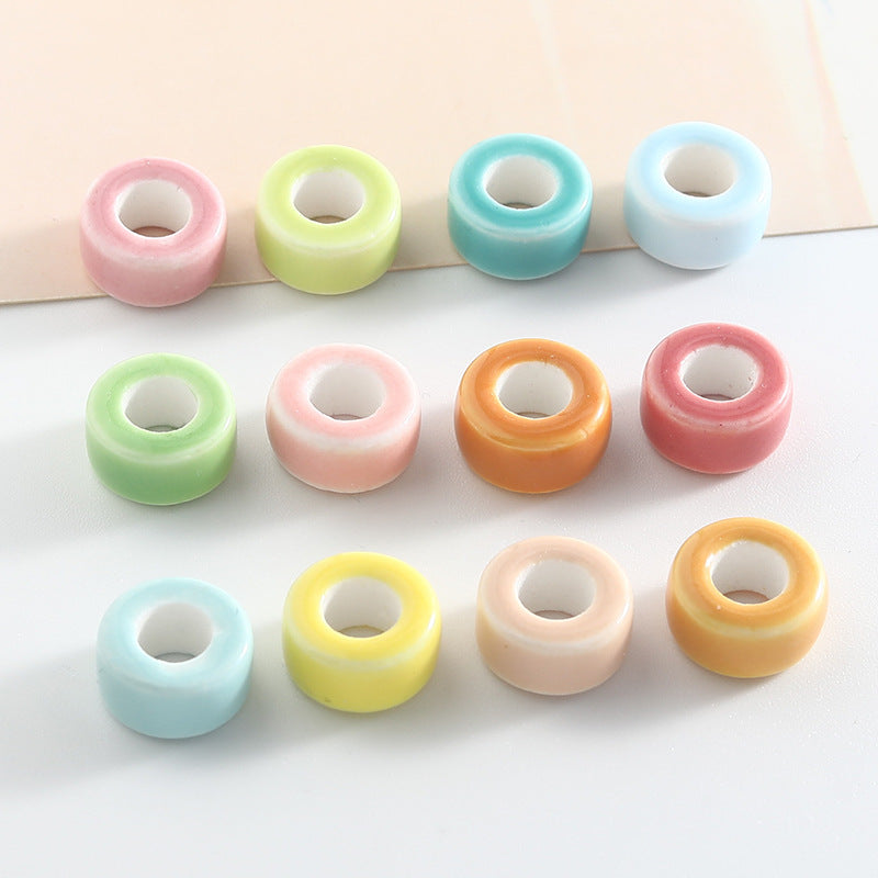 Ceramic Round Spacer Beads 12mm Candy Color Large Hole 50pcs 6