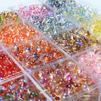 Transparent Double Color Glass Beads 10mm Glossy Shimmer 10pcs 4