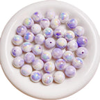 Glow Plating Round Acrylic Beads 16mm Bicolor Pastel 20pcs 5