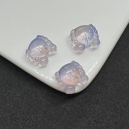 Small Crab Glass Beads 14mm Transparent Assorted Colors 100pcs 11