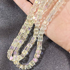 Square Transparent Glass Beads 8mm Clear Iridescent Shine 50pcs 2