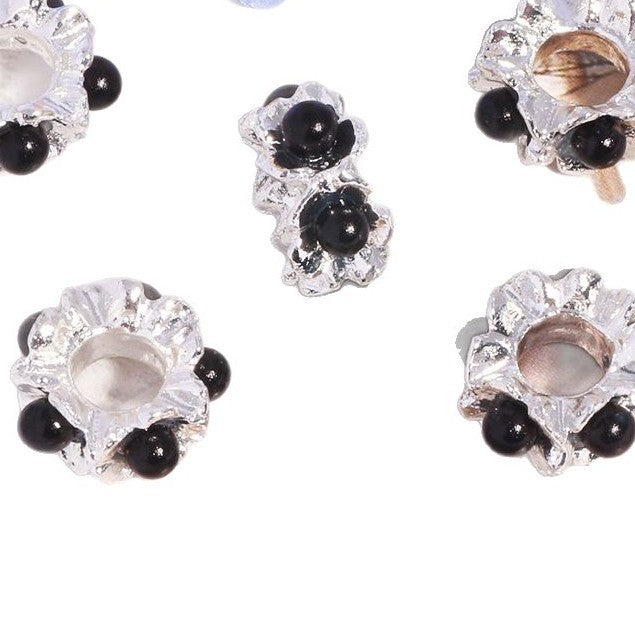 Alloy Mini Pearl Inlaid Spacer Beads 15mm 10pcs 5