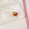 Transparent Heart Acrylic Beads 14mm UV Plating Two-Color 100pcs 5